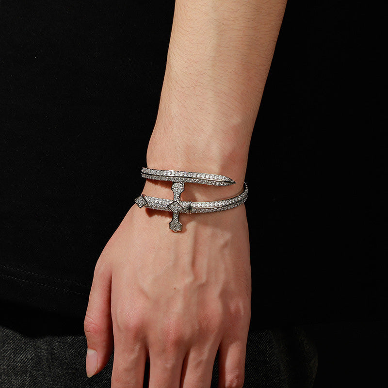 Iced Sword Band Bracelet & Ring