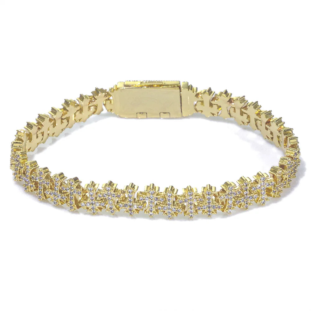 Iced Out Cross 8mm (Bracelet)