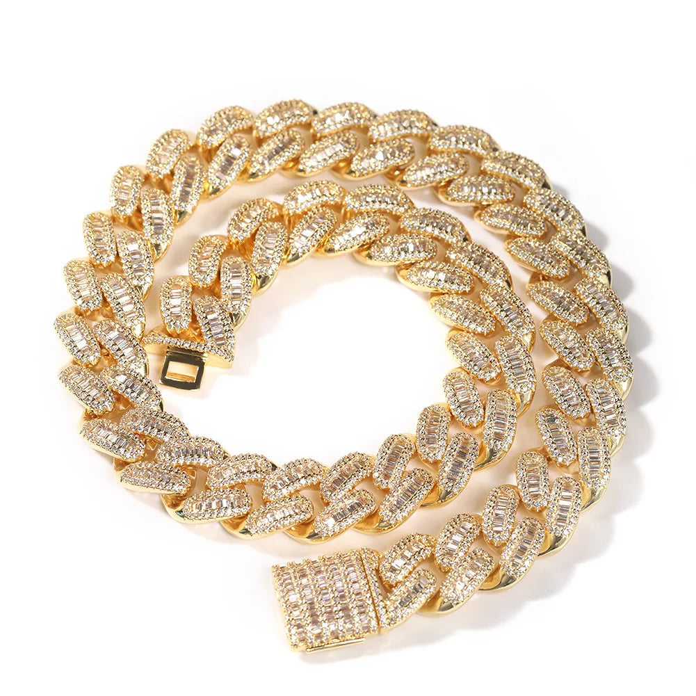 Iced Baguette Cuban Chain 15MM