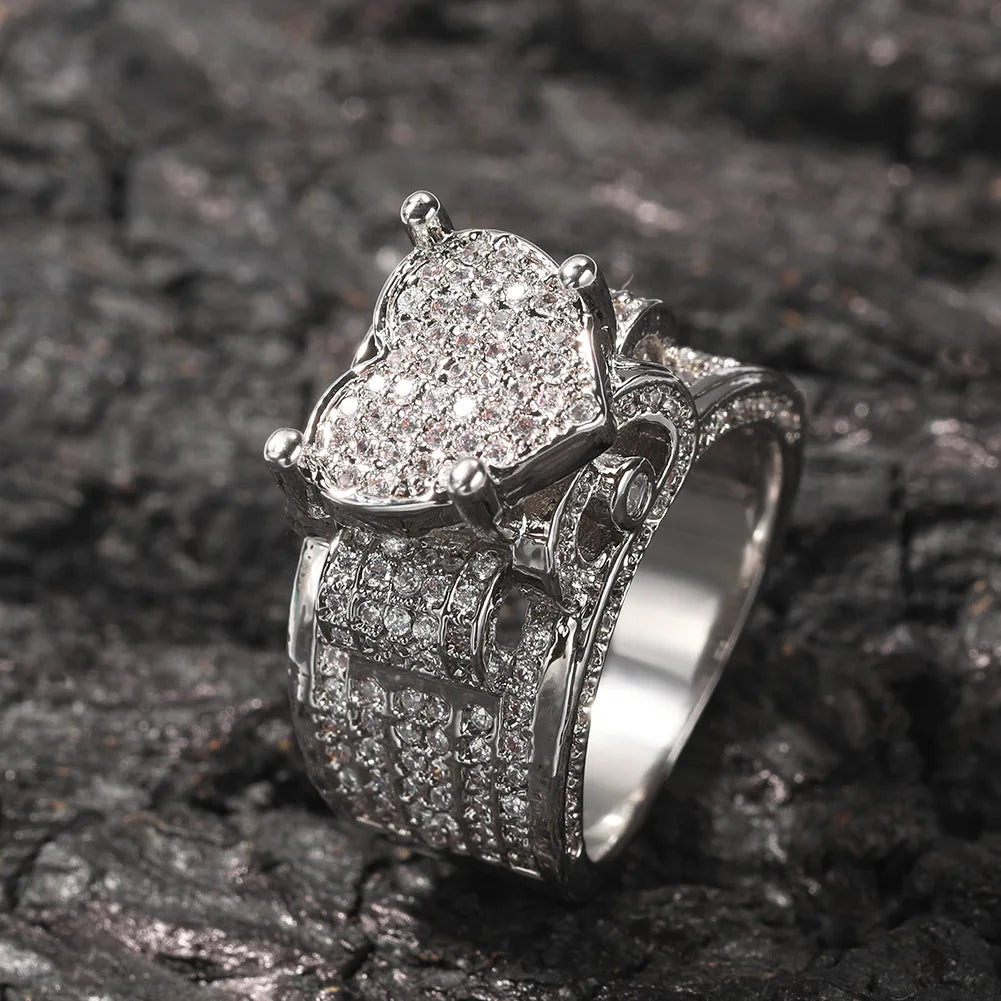 Iced Heart Ring