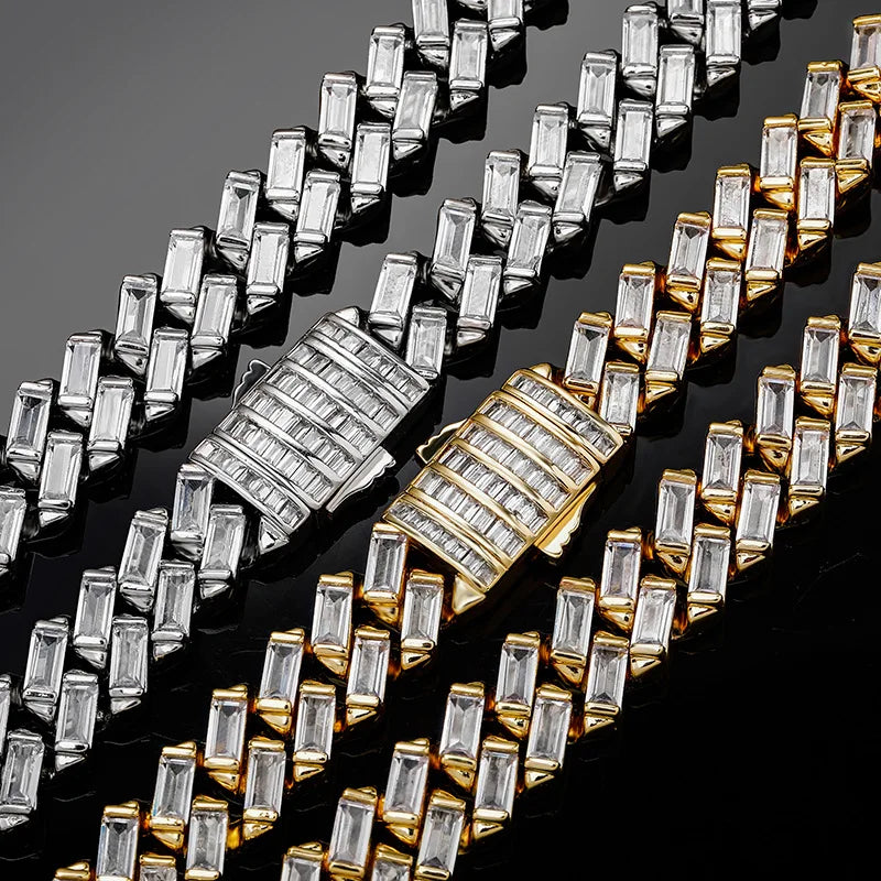 Iced Out Crystal Baguette Cuban Chain 12mm