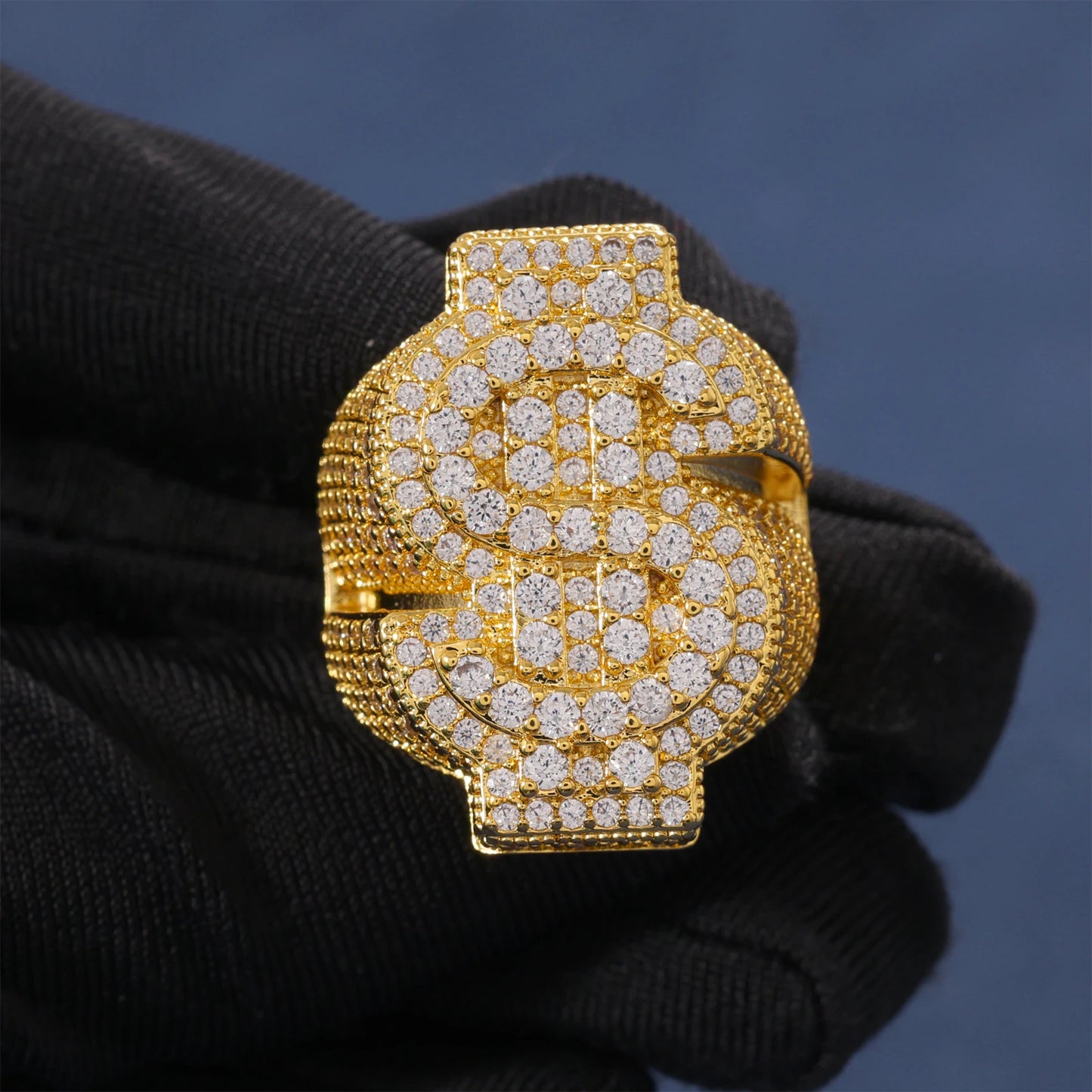 Iced Out Dollar Sign Ring