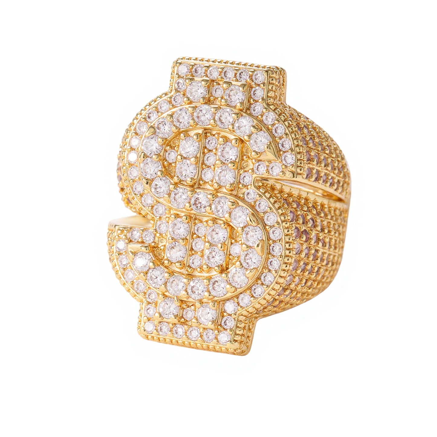 Iced Out Dollar Sign Ring