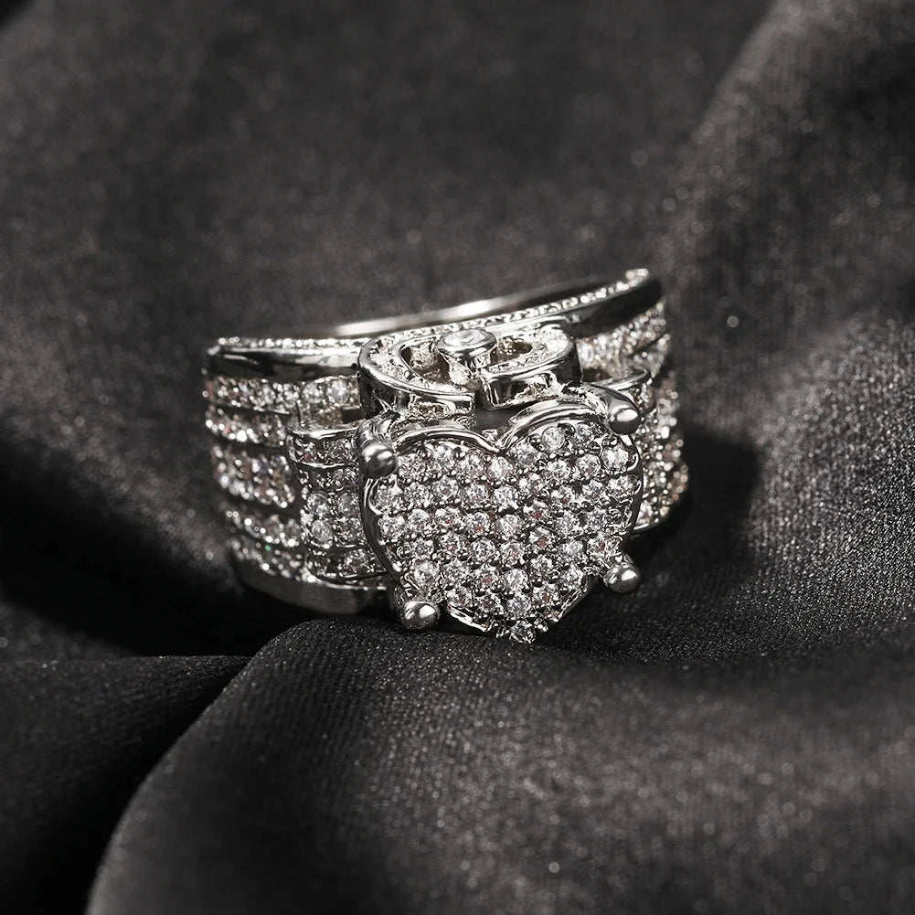 Iced Heart Ring