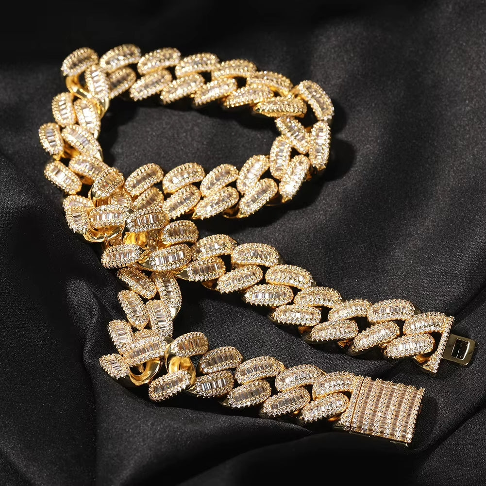 Iced Baguette Cuban Chain 15MM