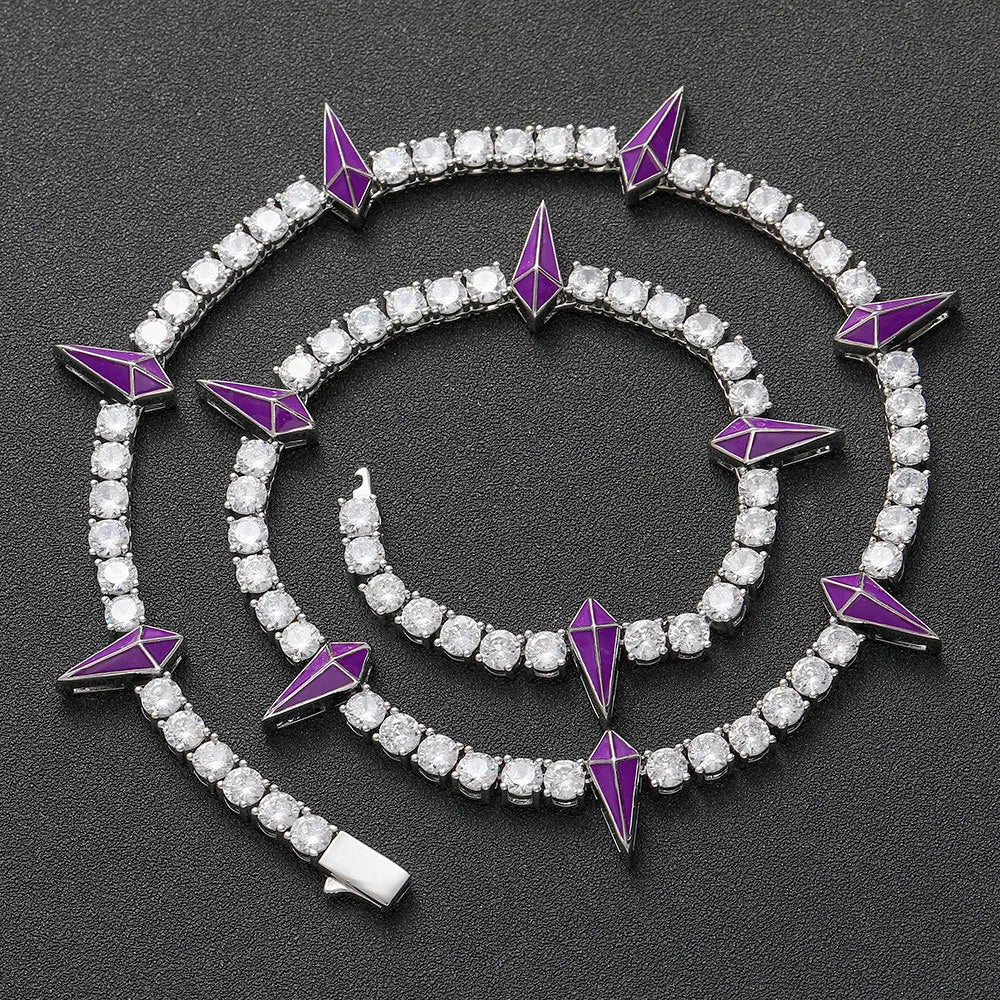 Spike Tennis Chain (Colored) 5MM