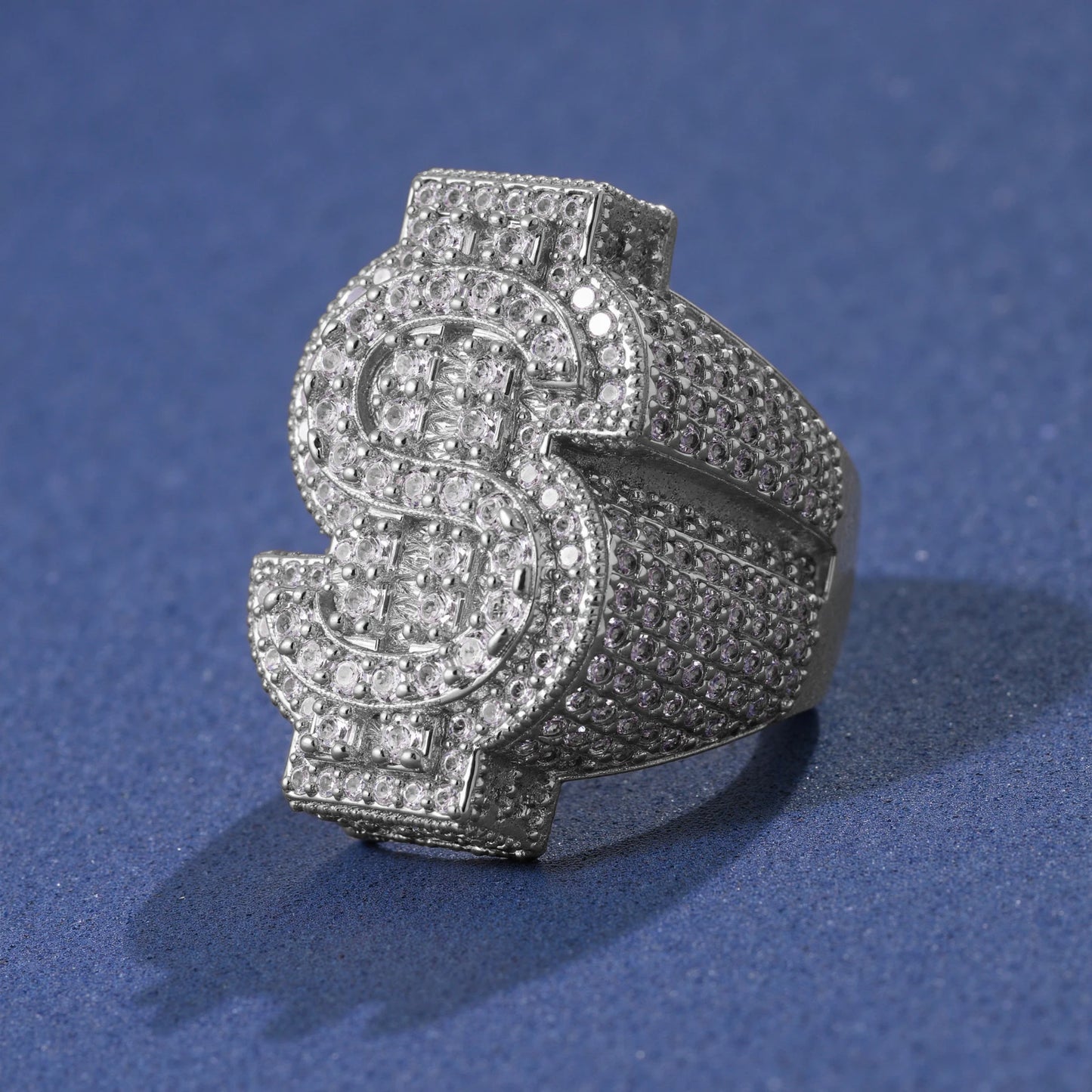 Iced Out Dollar Sign Ring