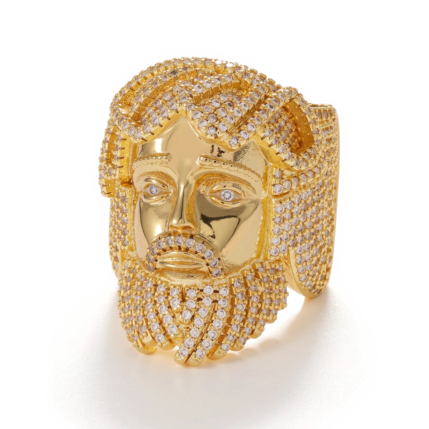 Iced Jesus Head Ring