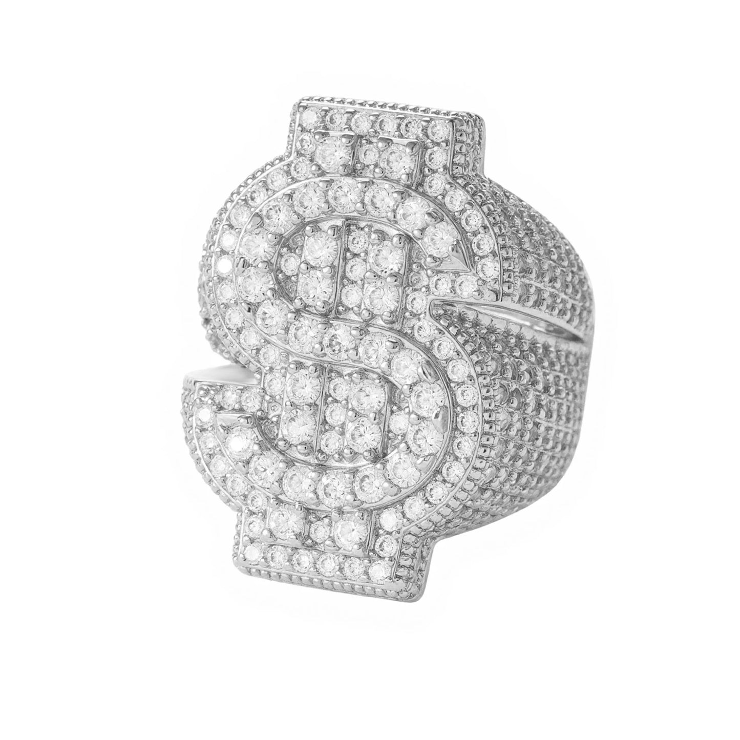 Iced Out Dollar Sign Ring