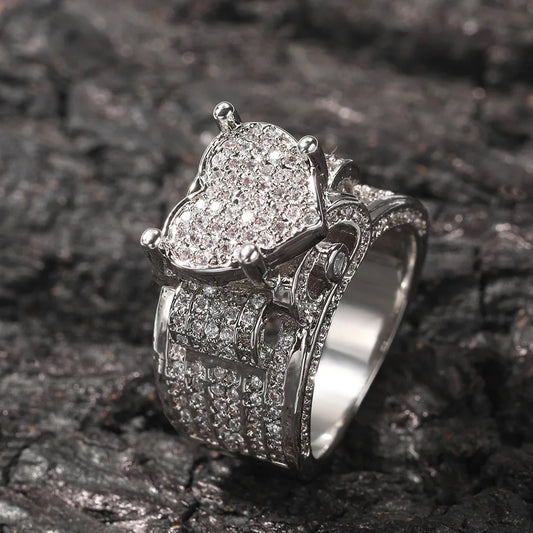 Iced Heart Ring