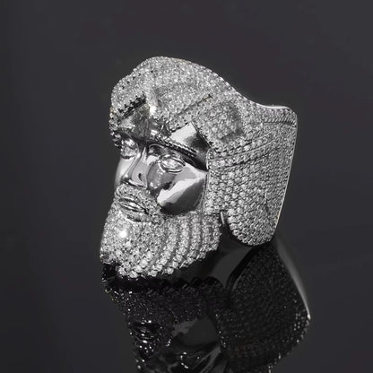 Iced Jesus Head Ring