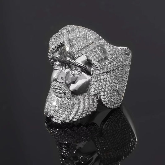 Iced Jesus Head Ring