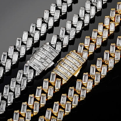 Iced Out Crystal Baguette Cuban Chain 12mm