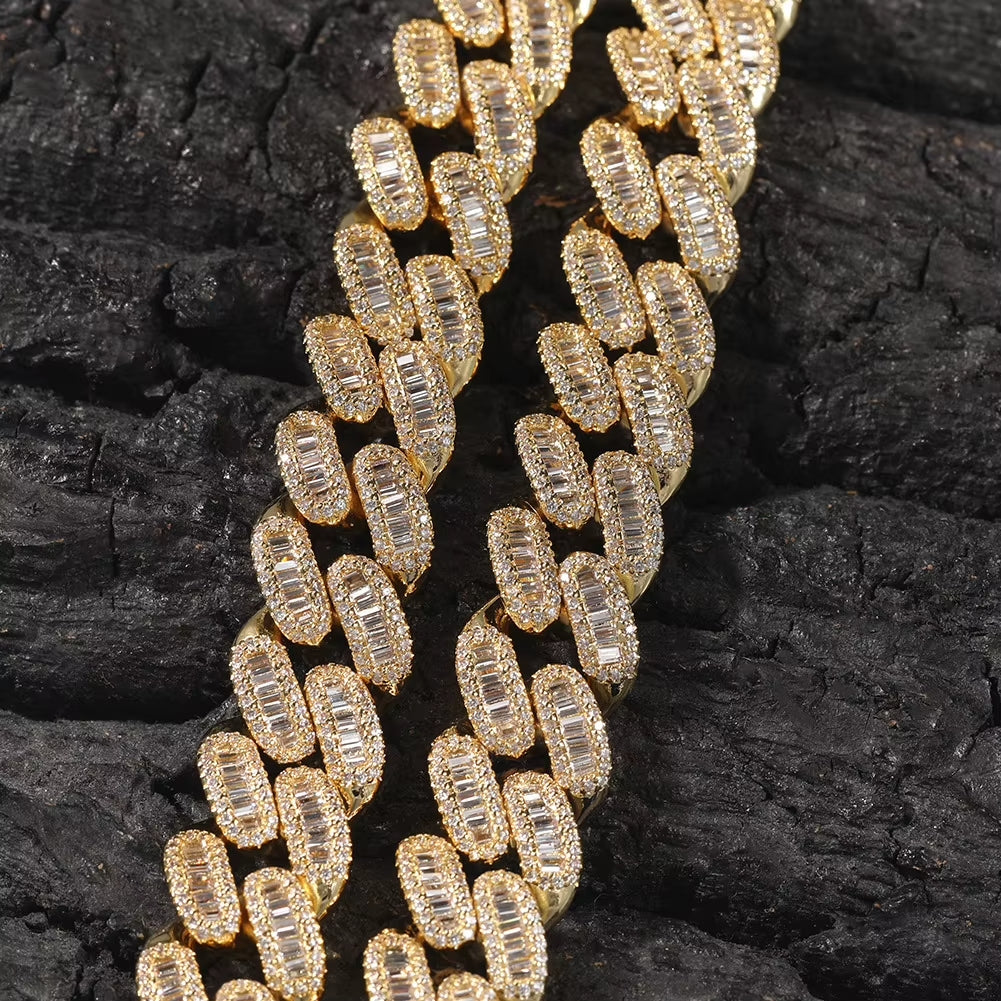 Iced Baguette Cuban Chain 15MM