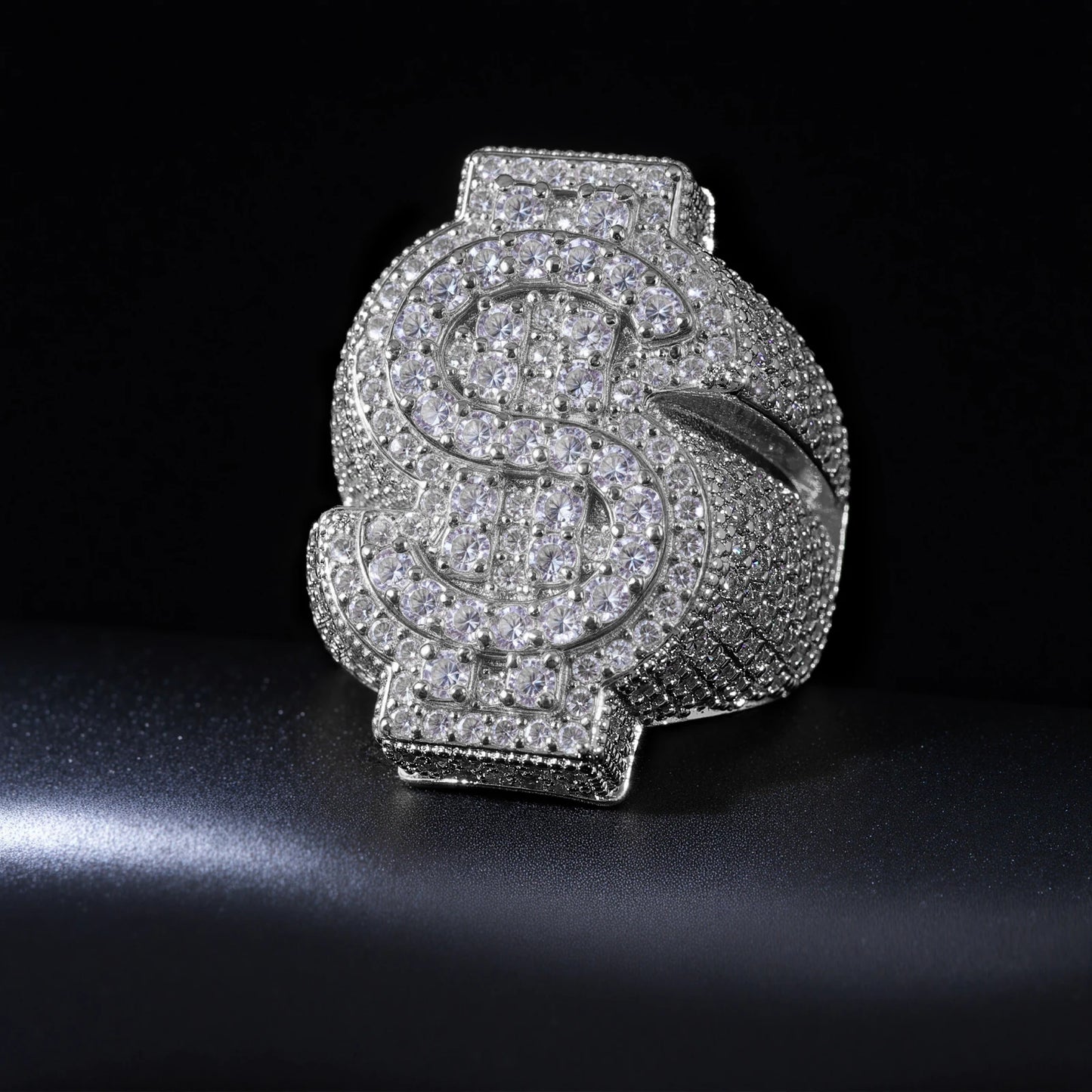 Iced Out Dollar Sign Ring