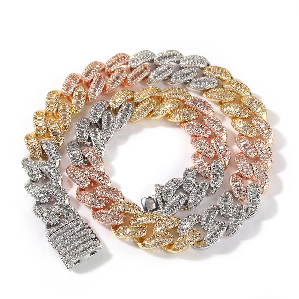 Iced Baguette Cuban Chain 15MM