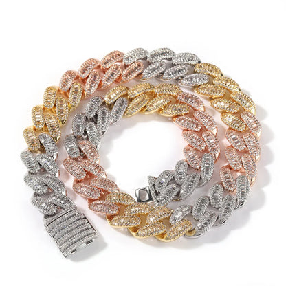 Iced Baguette Cuban Chain 15MM