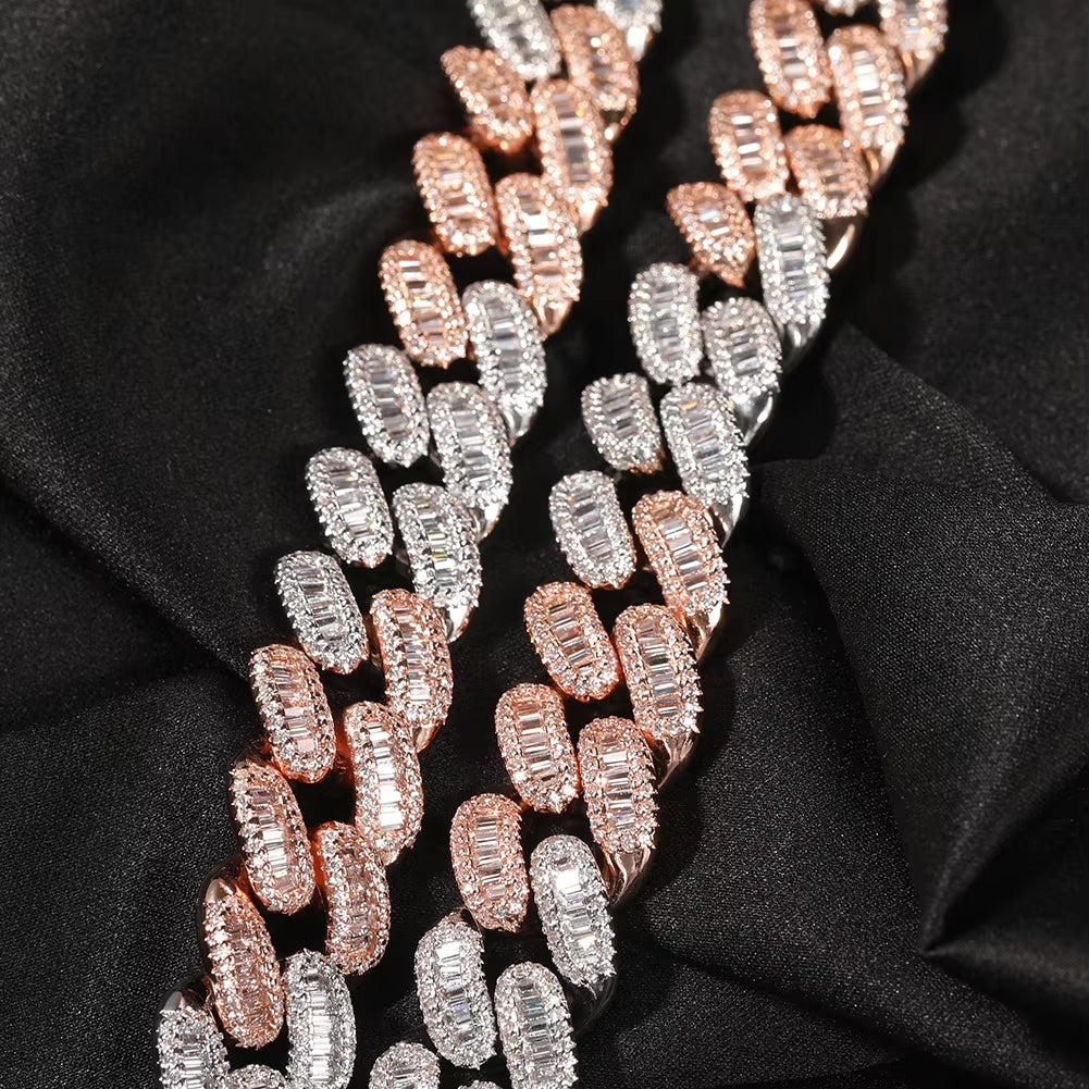 Iced Baguette Cuban Chain 15MM
