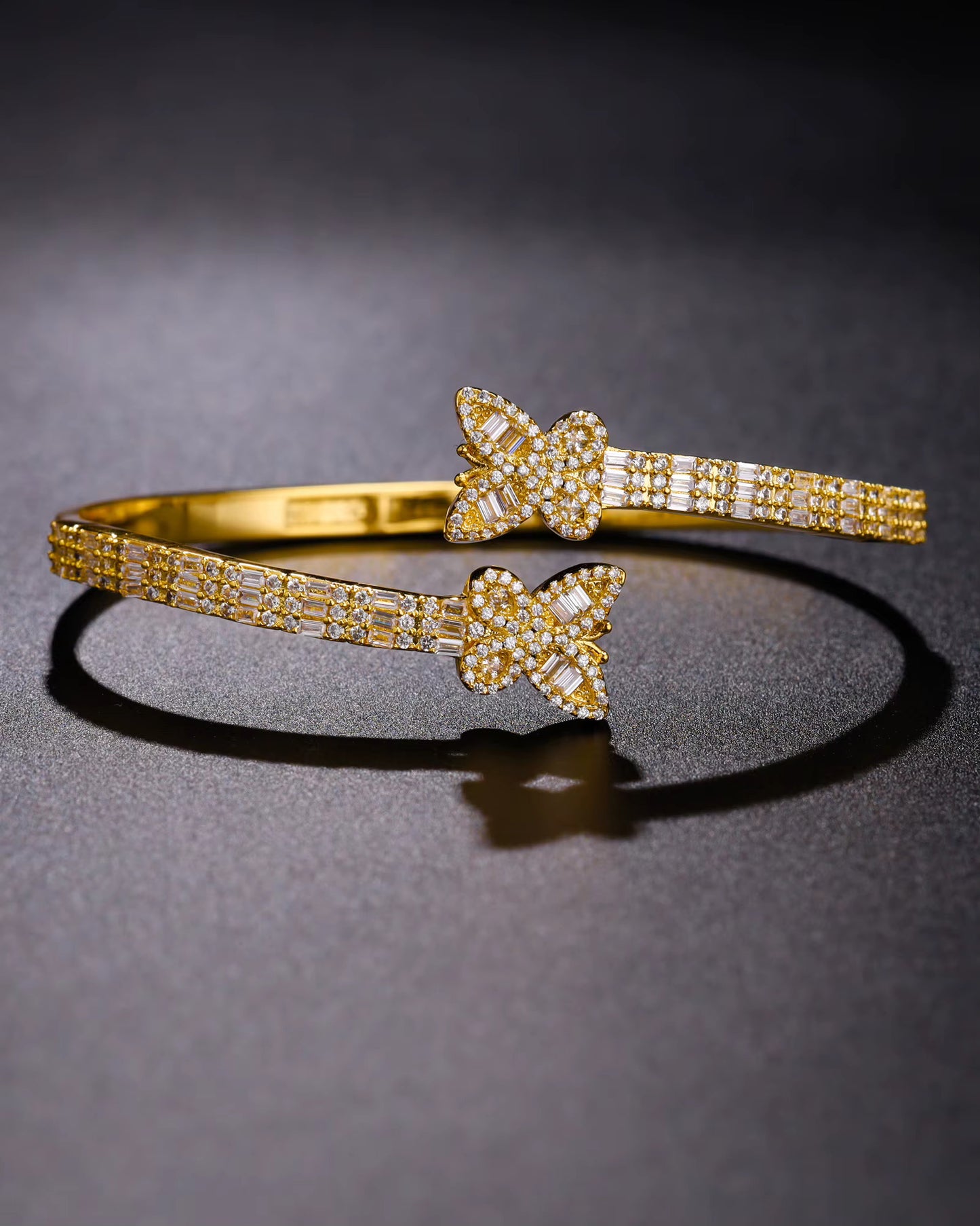 Iced Butterfly Baguette Bracelet