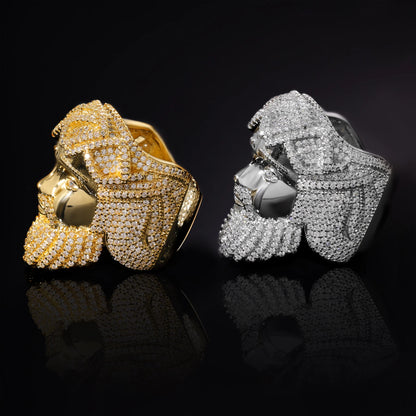 Iced Jesus Head Ring