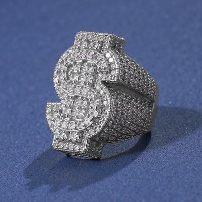 Iced Out Dollar Sign Ring