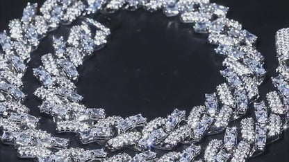 Mixed Diamond Prong Cuban Chain 15MM
