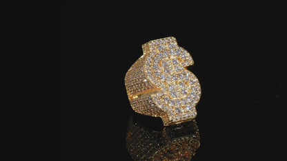 Iced Out Dollar Sign Ring